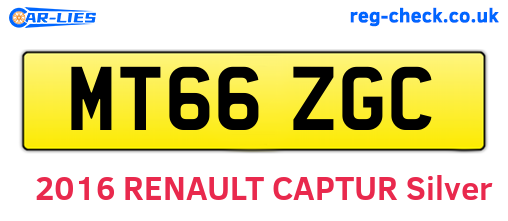 MT66ZGC are the vehicle registration plates.