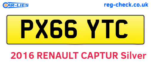 PX66YTC are the vehicle registration plates.