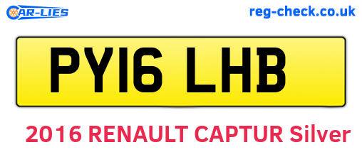 PY16LHB are the vehicle registration plates.