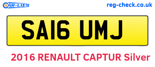 SA16UMJ are the vehicle registration plates.