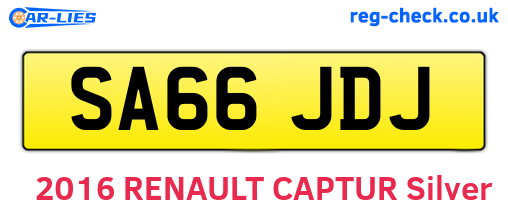 SA66JDJ are the vehicle registration plates.