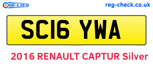 SC16YWA are the vehicle registration plates.
