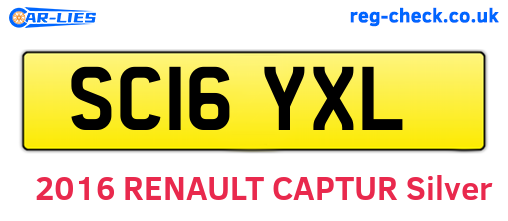 SC16YXL are the vehicle registration plates.