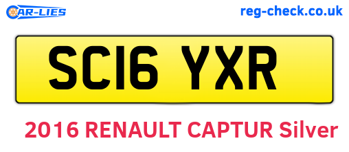 SC16YXR are the vehicle registration plates.