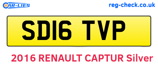 SD16TVP are the vehicle registration plates.