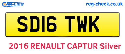 SD16TWK are the vehicle registration plates.