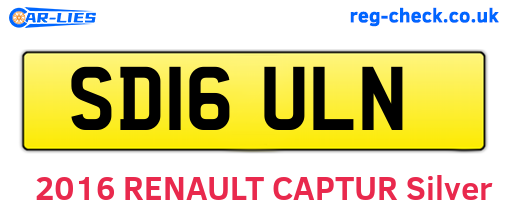 SD16ULN are the vehicle registration plates.