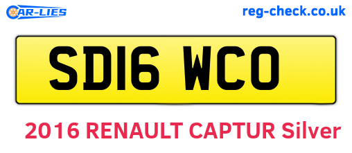 SD16WCO are the vehicle registration plates.