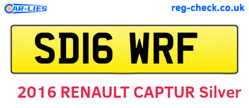 SD16WRF are the vehicle registration plates.