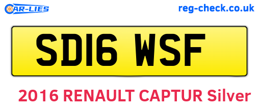 SD16WSF are the vehicle registration plates.
