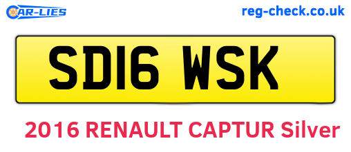 SD16WSK are the vehicle registration plates.