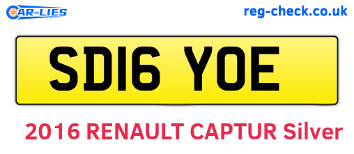 SD16YOE are the vehicle registration plates.