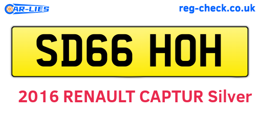 SD66HOH are the vehicle registration plates.