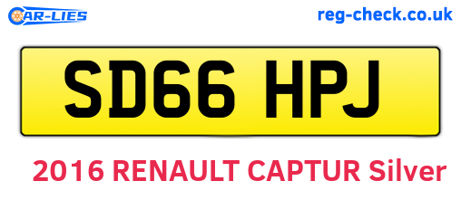 SD66HPJ are the vehicle registration plates.