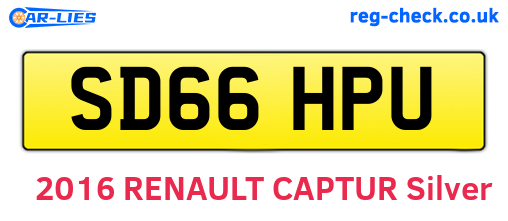 SD66HPU are the vehicle registration plates.