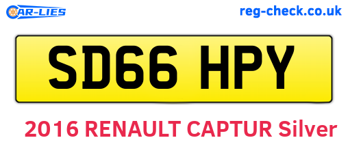 SD66HPY are the vehicle registration plates.