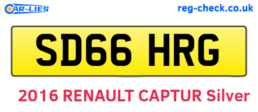 SD66HRG are the vehicle registration plates.