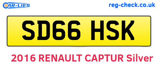 SD66HSK are the vehicle registration plates.