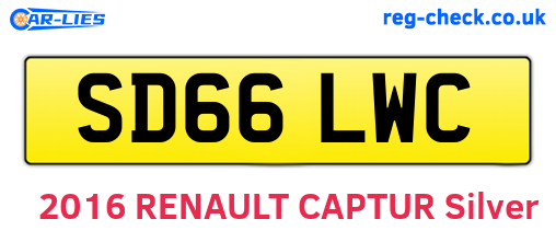 SD66LWC are the vehicle registration plates.