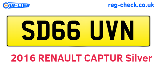 SD66UVN are the vehicle registration plates.