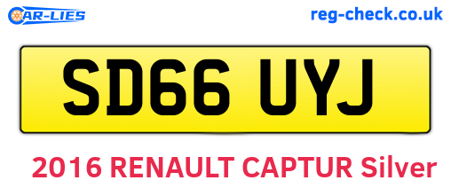 SD66UYJ are the vehicle registration plates.