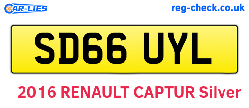 SD66UYL are the vehicle registration plates.