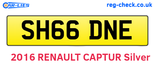 SH66DNE are the vehicle registration plates.