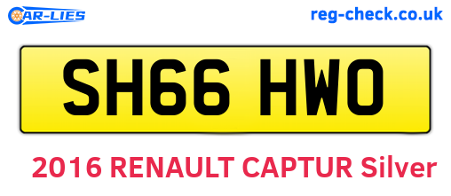 SH66HWO are the vehicle registration plates.