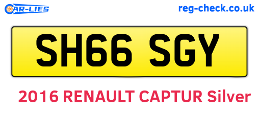 SH66SGY are the vehicle registration plates.