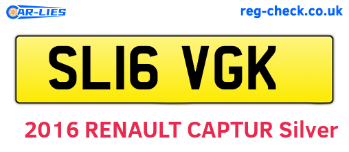 SL16VGK are the vehicle registration plates.