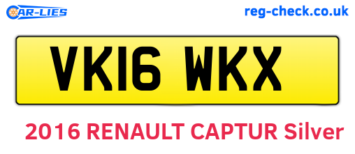 VK16WKX are the vehicle registration plates.