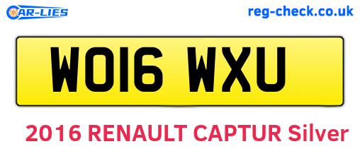 WO16WXU are the vehicle registration plates.