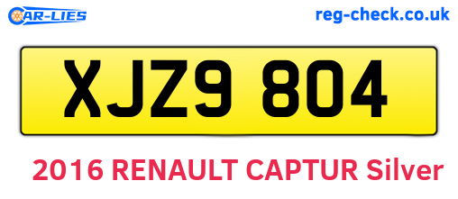 XJZ9804 are the vehicle registration plates.