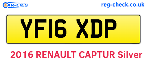YF16XDP are the vehicle registration plates.
