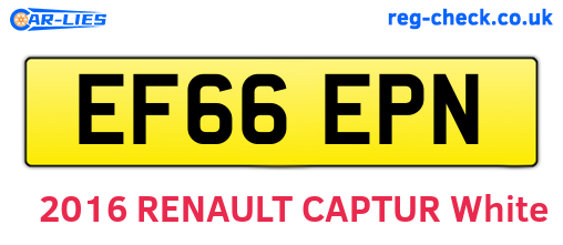 EF66EPN are the vehicle registration plates.