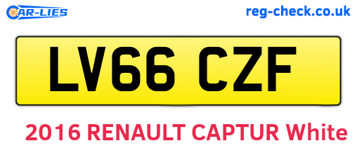 LV66CZF are the vehicle registration plates.