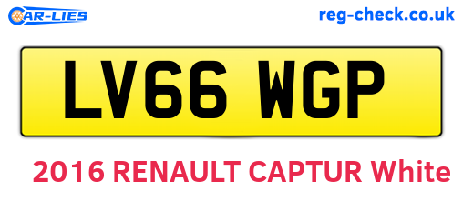 LV66WGP are the vehicle registration plates.
