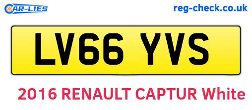 LV66YVS are the vehicle registration plates.