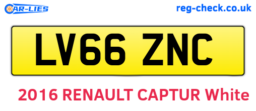 LV66ZNC are the vehicle registration plates.