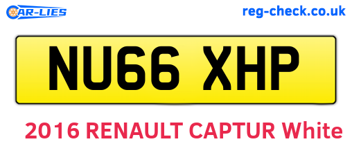 NU66XHP are the vehicle registration plates.