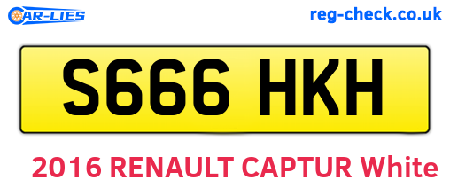 S666HKH are the vehicle registration plates.