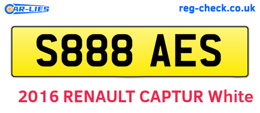 S888AES are the vehicle registration plates.