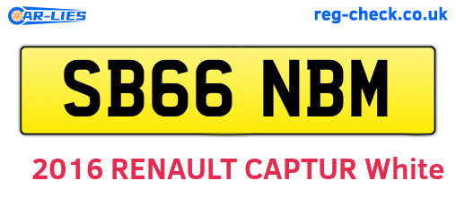 SB66NBM are the vehicle registration plates.