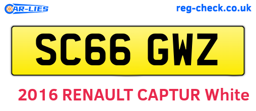 SC66GWZ are the vehicle registration plates.