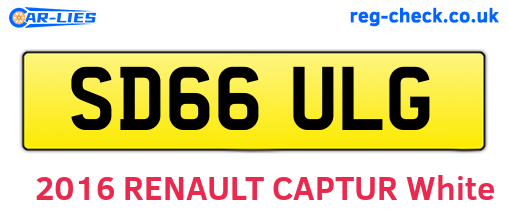 SD66ULG are the vehicle registration plates.