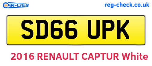 SD66UPK are the vehicle registration plates.