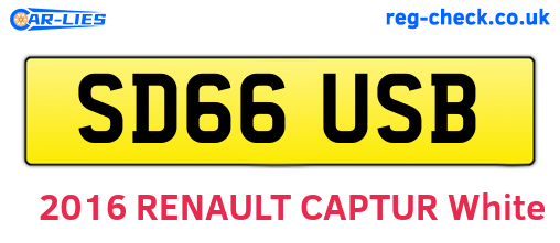 SD66USB are the vehicle registration plates.