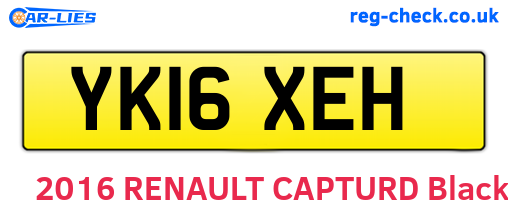 YK16XEH are the vehicle registration plates.