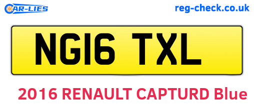 NG16TXL are the vehicle registration plates.