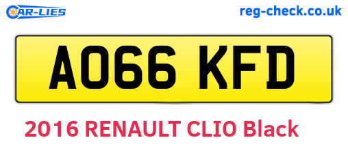 AO66KFD are the vehicle registration plates.